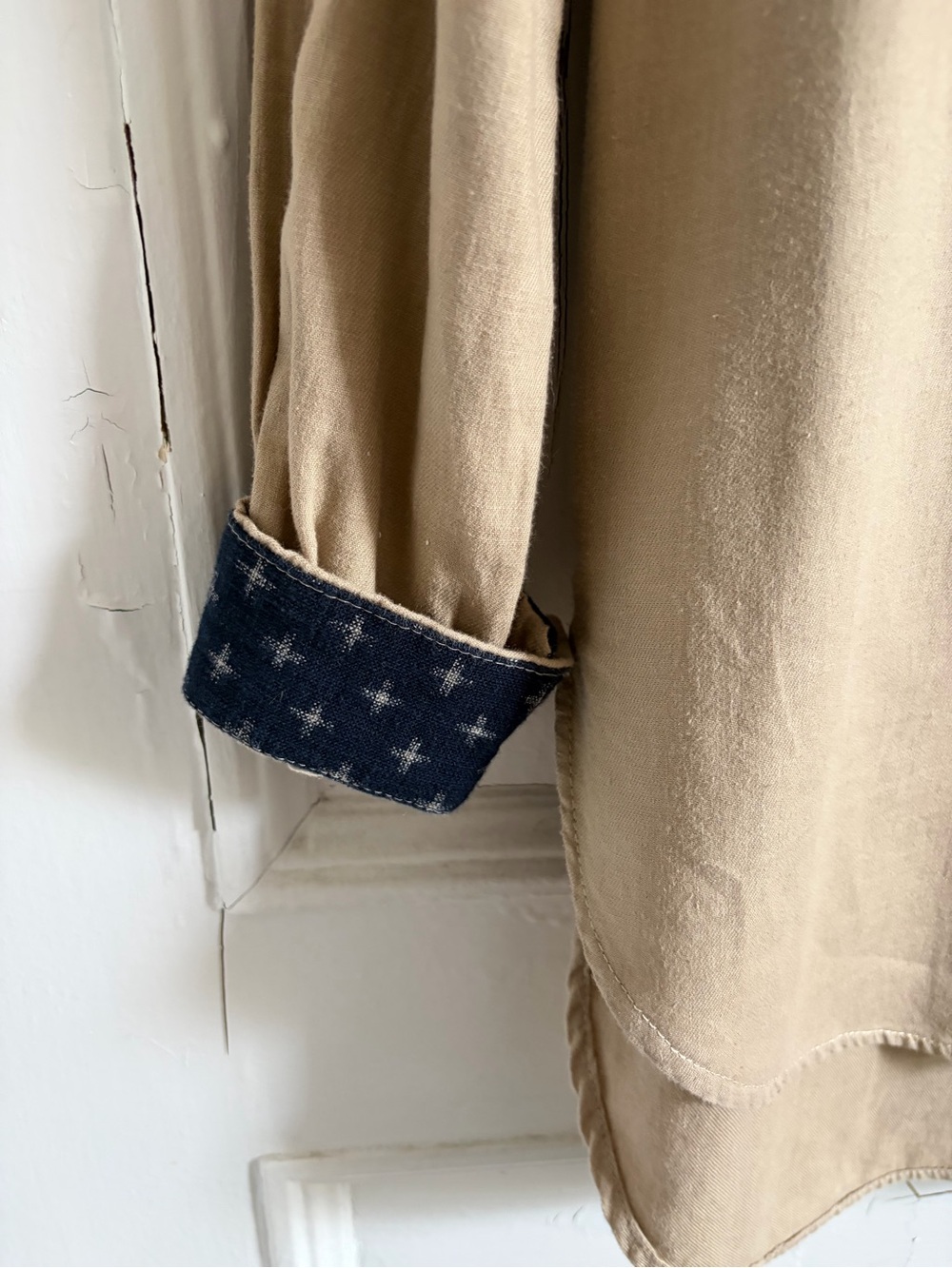 Jennifer Glasgow Tan Button-Down Shirt with Origami Collar - Picture 5 of 8